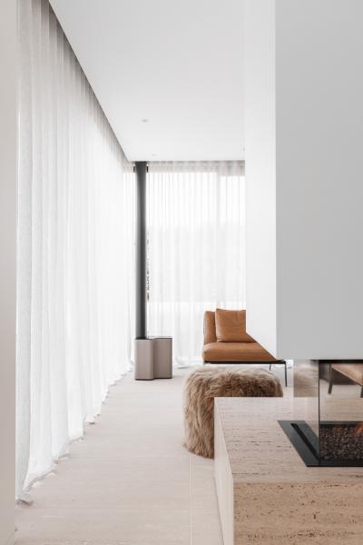 haardwand doorkijk natuursteen leefruimte