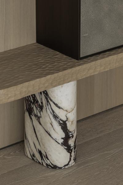 gesculpt hout marmer eik fineer steel look inrichting appartement gewolkt glas structuurglas figuurglas keramiek