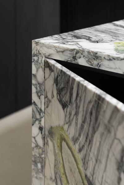 keuken, marmer, donkere eik fineer, schilderstechniek