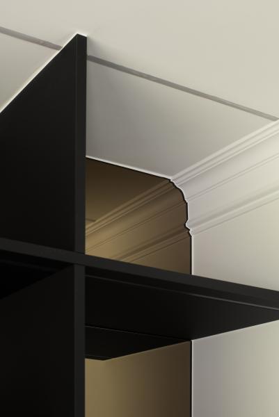 bureau, leder, donker eik fineer, bibliotheek, spiegelglas, gekleurde spiegel