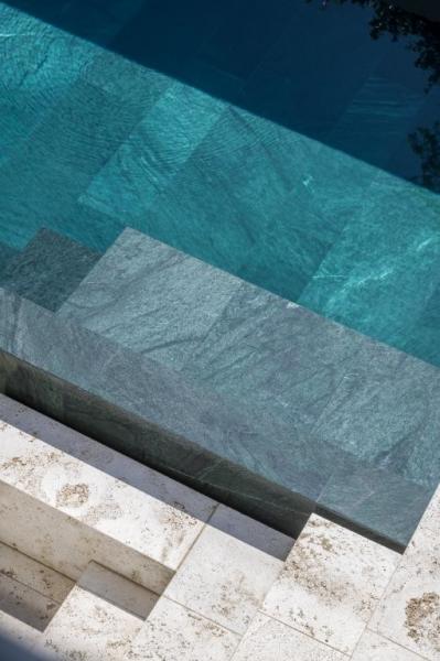 zwembad, natuursteen, infinity