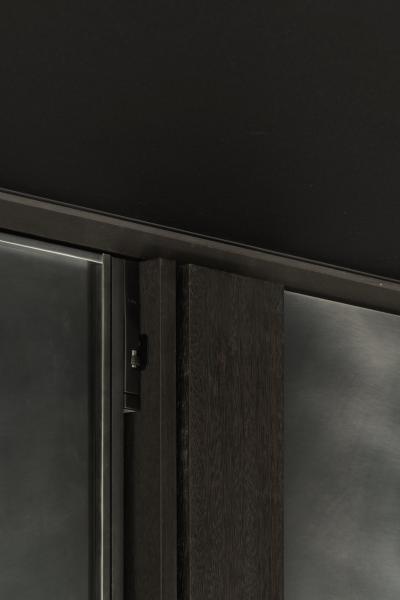 inox, donker hout fineer, inox maatwerk
