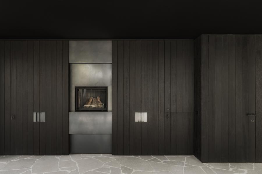 inox, donker hout fineer, inox maatwerk