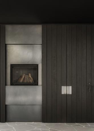 inox, donker hout fineer, inox maatwerk